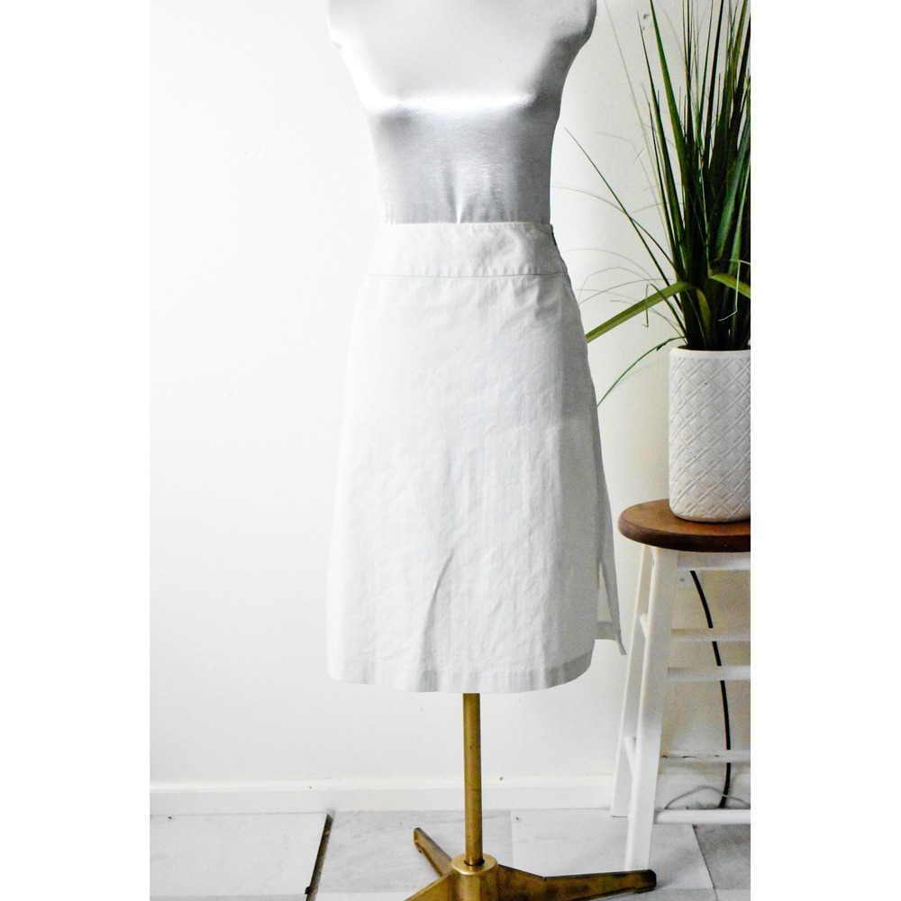 Banana‎ Republic Pencil Skirt Womens 4 Light Gray Y2K Stretch Side Slit Workwear
